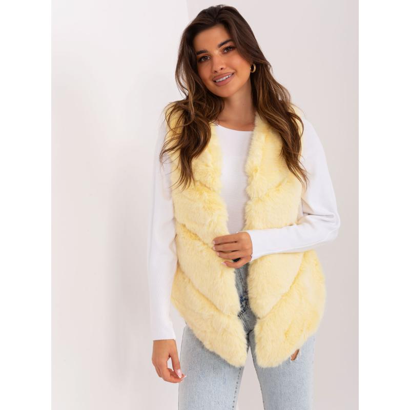 Dámská vesta s kapsami GIULIA světle žlutá 