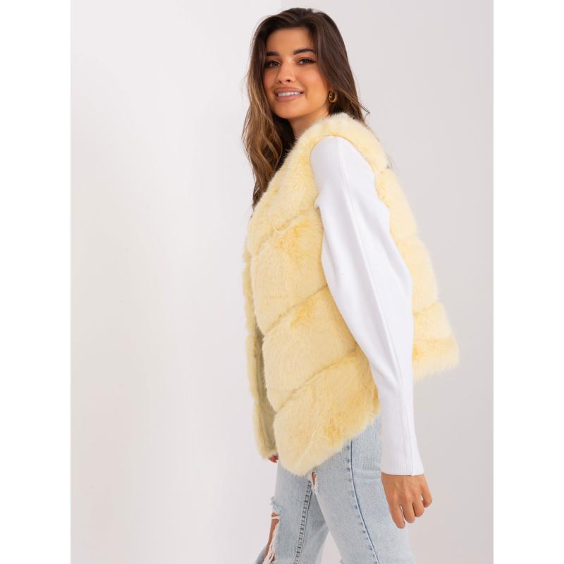 Dámská vesta s kapsami GIULIA světle žlutá 