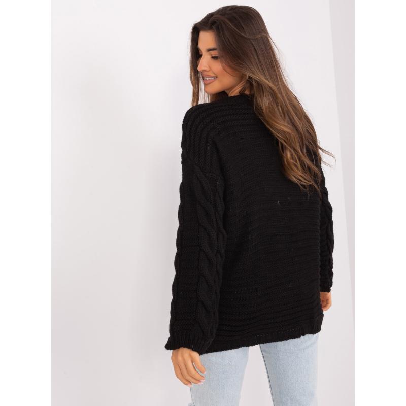 Dámský svetr s příměsí vlny kostkovaný FILIPPA černý 