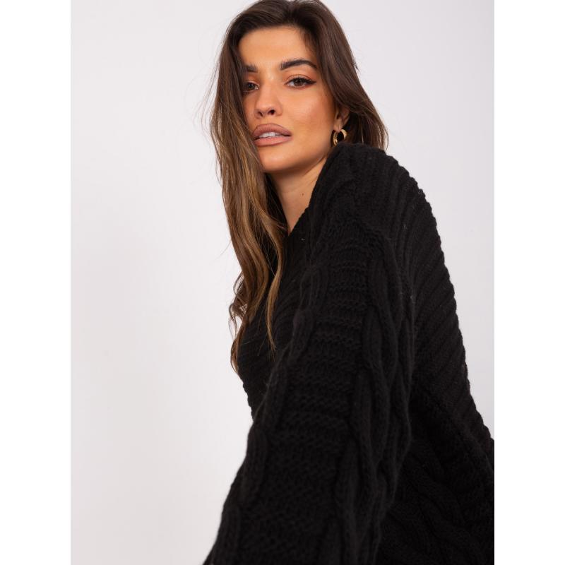 Dámský svetr s příměsí vlny kostkovaný FILIPPA černý 