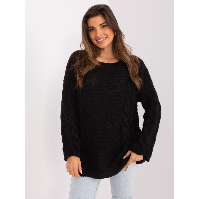 Dámský svetr s příměsí vlny kostkovaný FILIPPA černý 