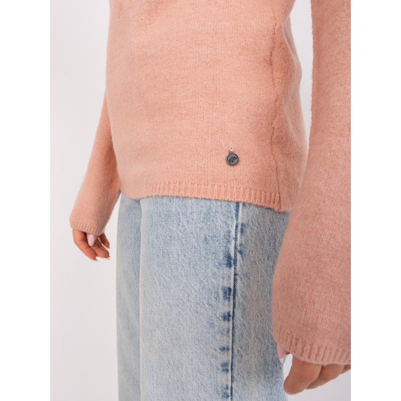 Női V-nyakú pulóver ALEXA világos rózsaszínű