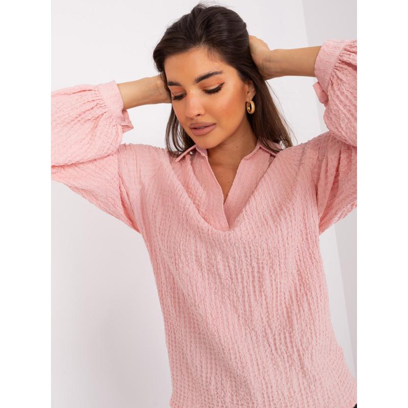 Dámská halenka s límečkem KOSIA světle růžová 