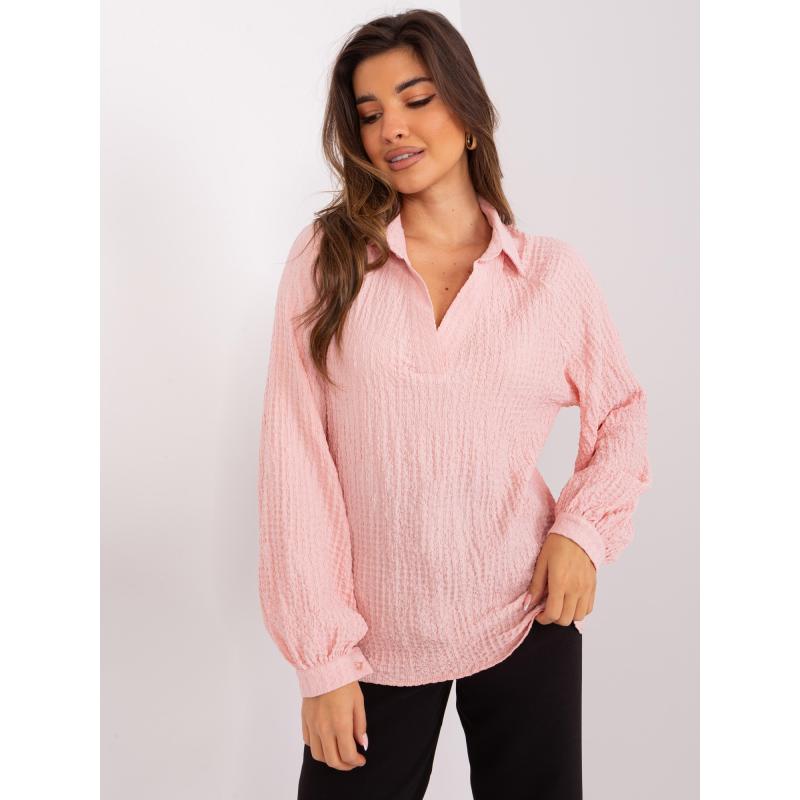 Dámská halenka s límečkem KOSIA světle růžová 