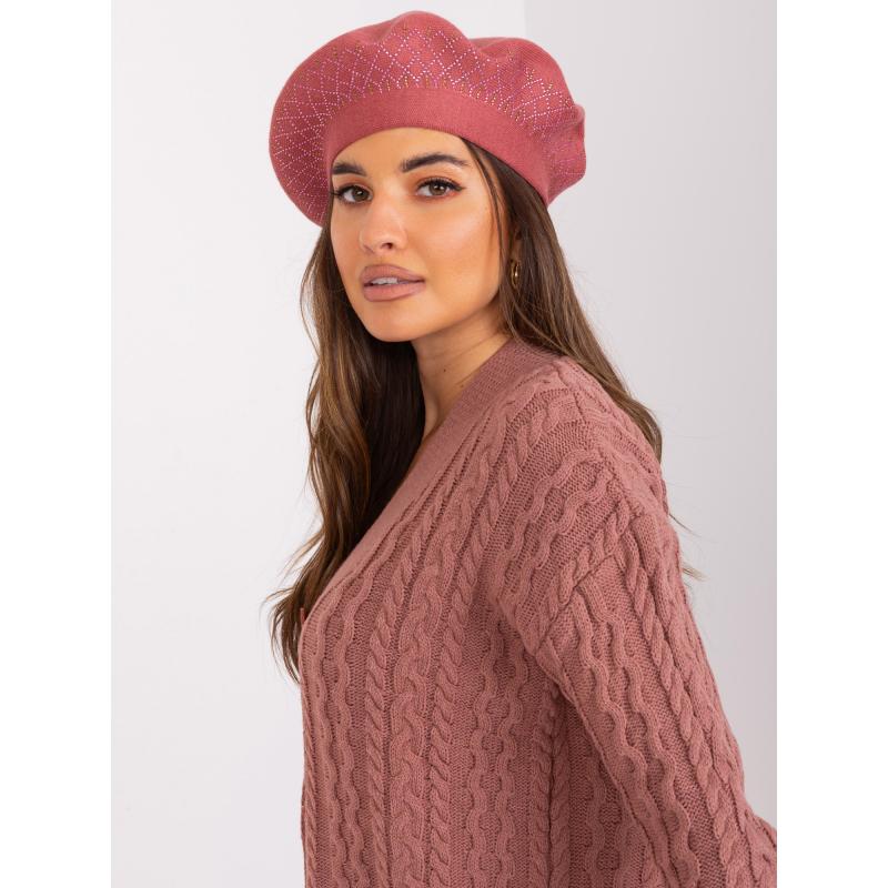 Dámský baret s aplikacemi VALERIA růžový 