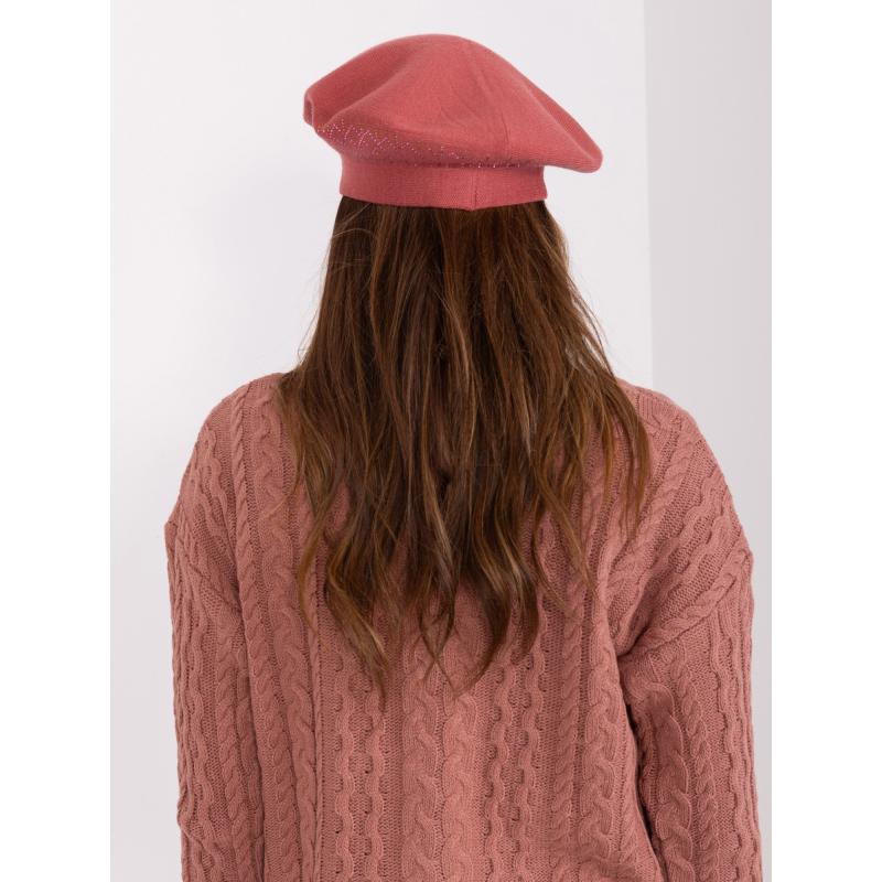 Dámský baret s aplikacemi VALERIA růžový 