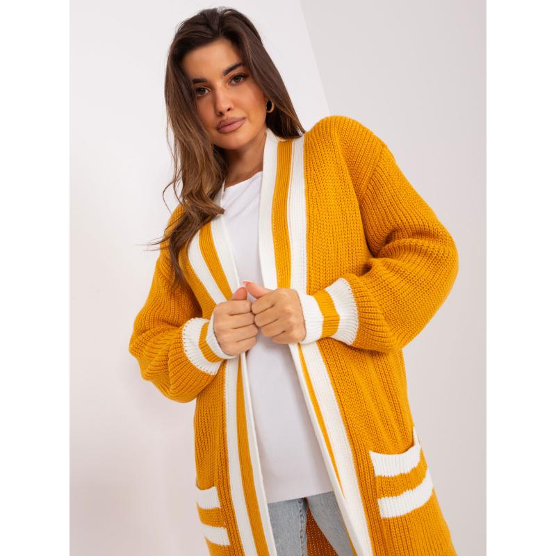 Dámský svetr nadměrné velikosti ANGELA hořčicový 