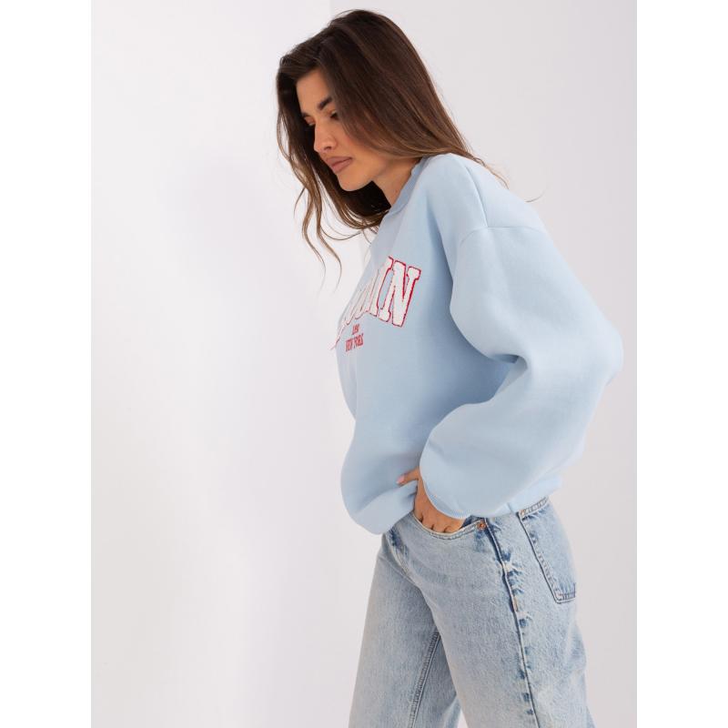 Dámská mikina s kapucí oversize LUIGI světle modrá  