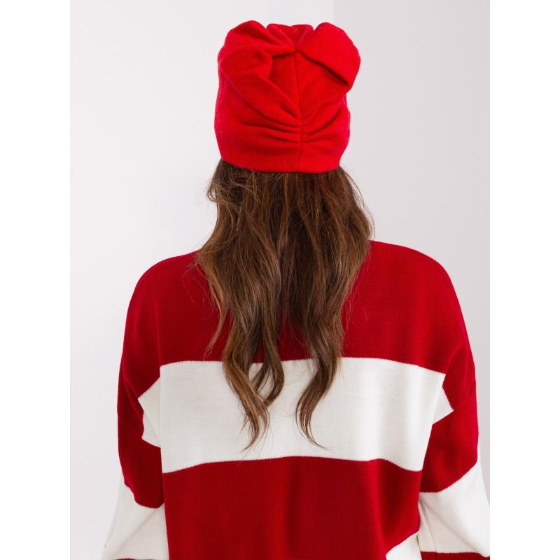 Dámská čepice se záhybem PAOLA červená 