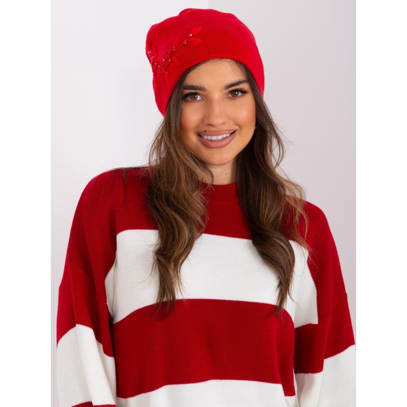 Dámská čepice se záhybem PAOLA červená 