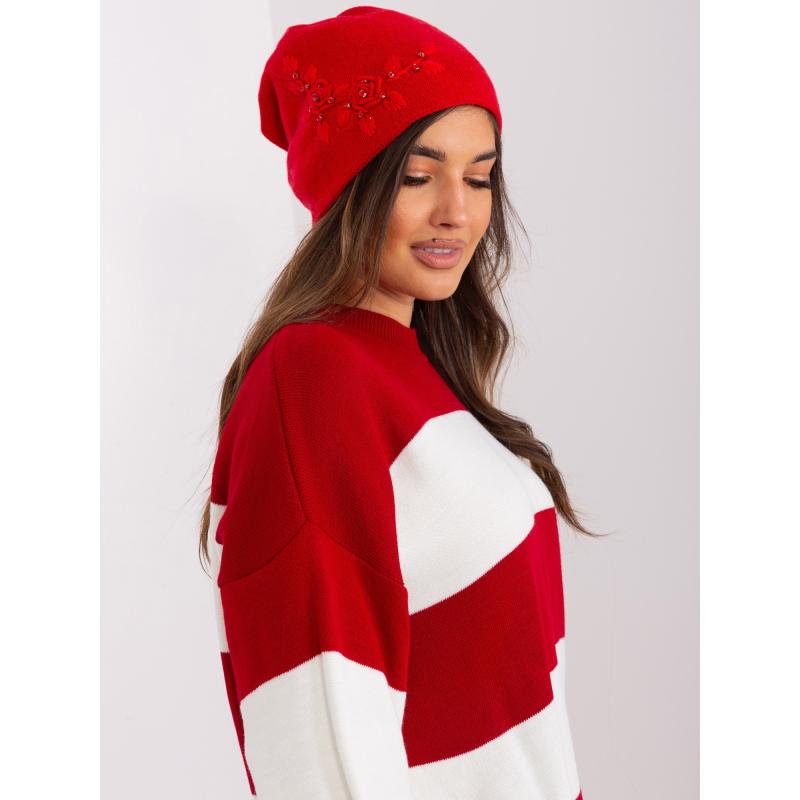 Dámská čepice se záhybem PAOLA červená 