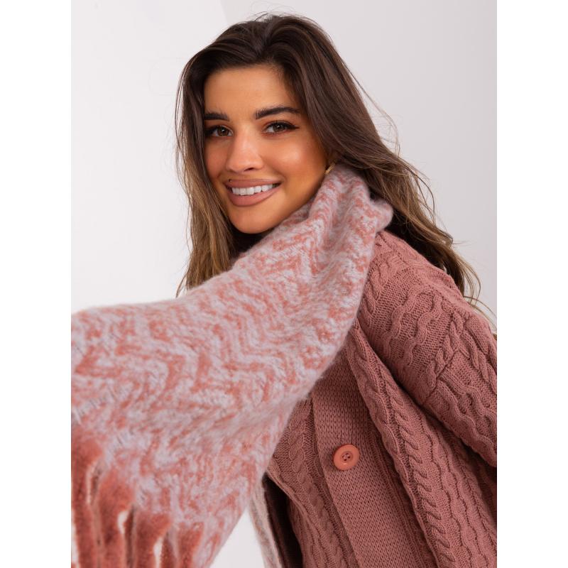 Dámská šála ANGELA oranžová a světle šedá 