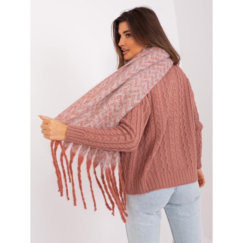 Dámská šála ANGELA oranžová a světle šedá 