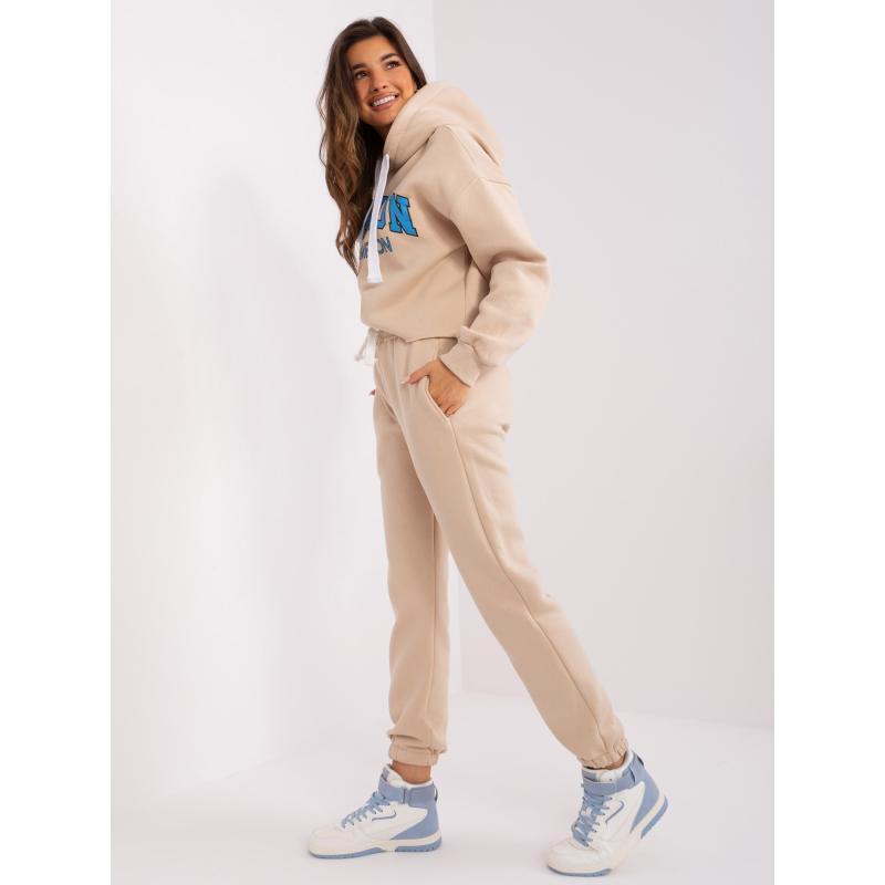 Női szett pulóverrel YARA bézs és kék