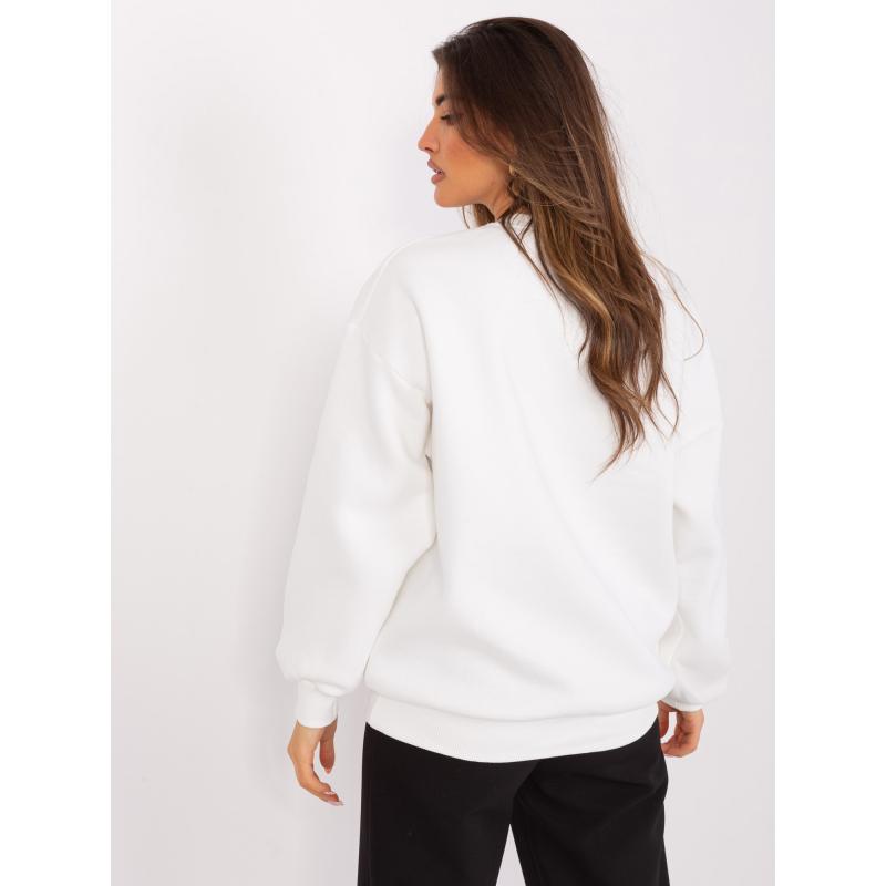 Női kapucnis pulóver VIOLETA felirattal, ekrü színben