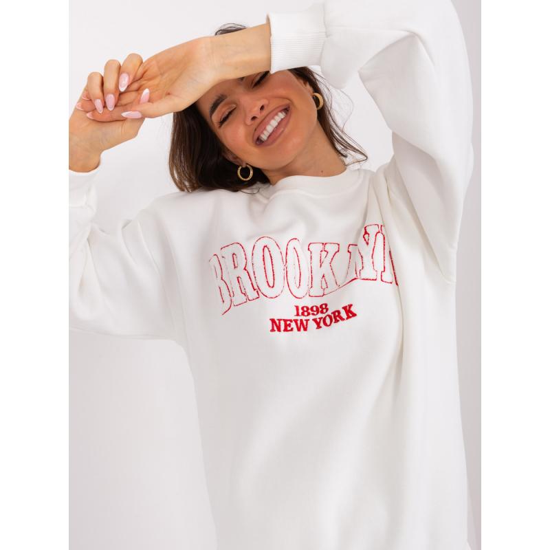 Női kapucnis pulóver VIOLETA felirattal, ekrü színben