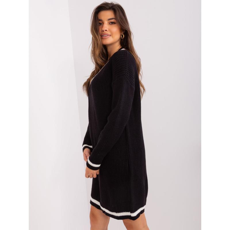 Dámské šaty s výstřihem do V TINA černé 