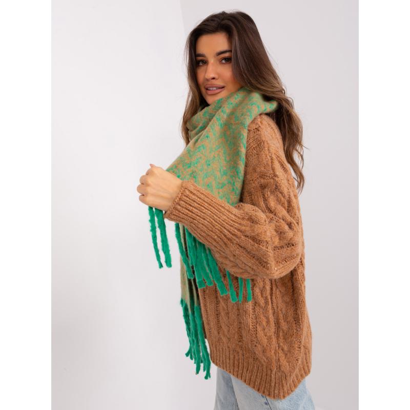Dámská šála vzorovaná PALOMA zeleno hnědá 