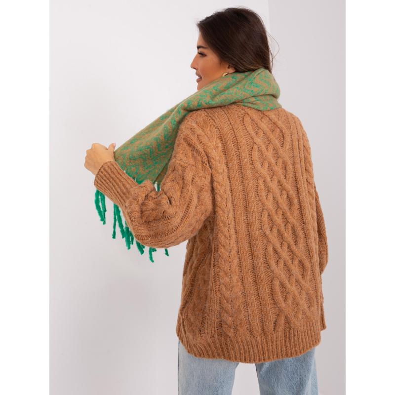 Dámská šála vzorovaná PALOMA zeleno hnědá 