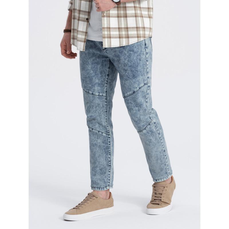 Pánské džínové kalhoty s prošíváním V1 OM-PADP-0109 modré 