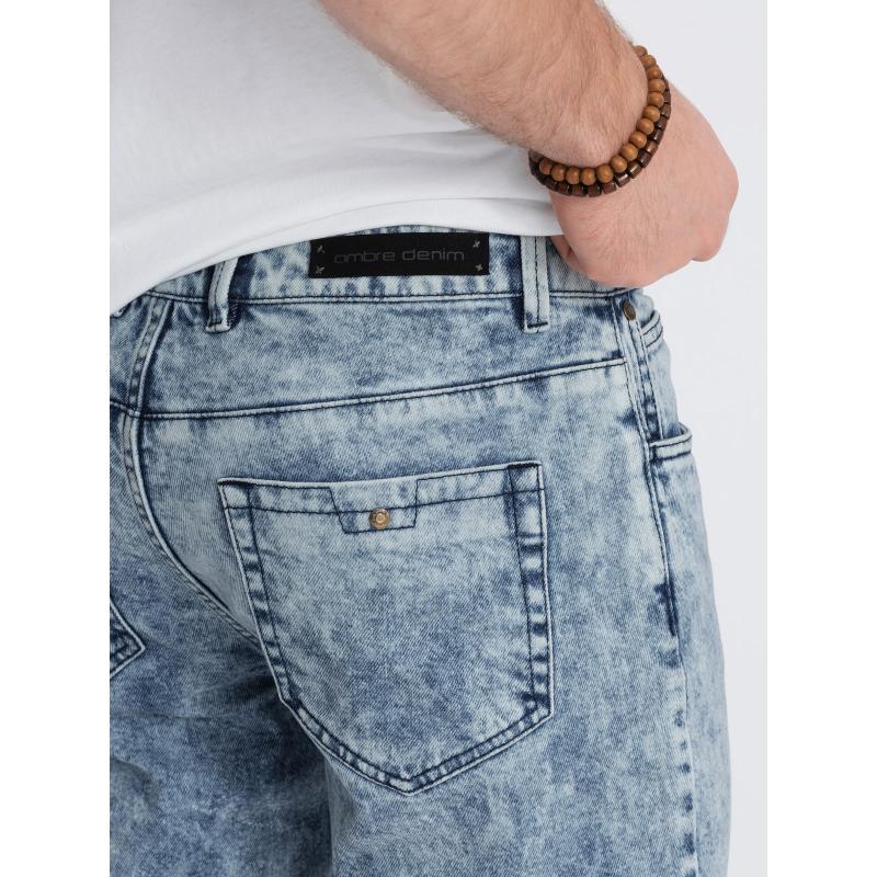 Pánské džínové kalhoty s prošíváním V1 OM-PADP-0109 modré 