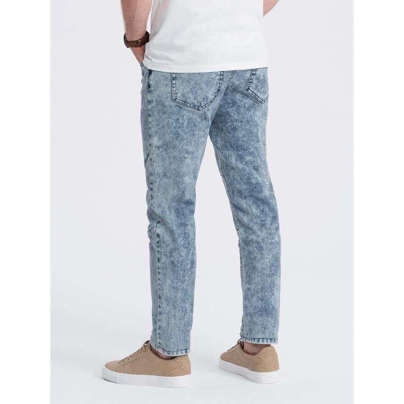 Pánské džínové kalhoty s prošíváním V1 OM-PADP-0109 modré 