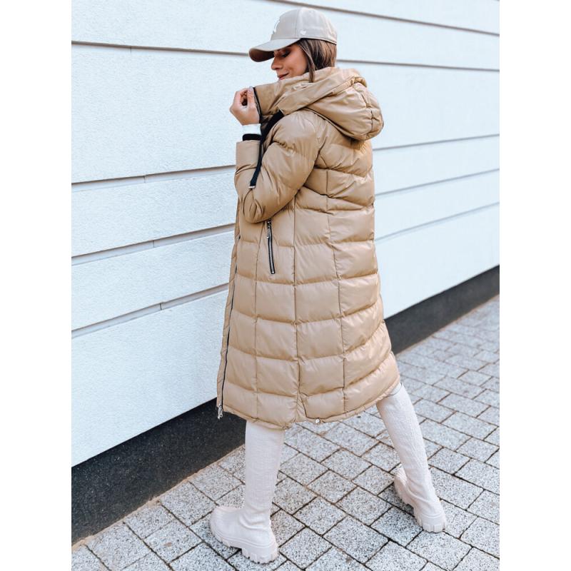 Női steppelt kabát MENSI bézs színű