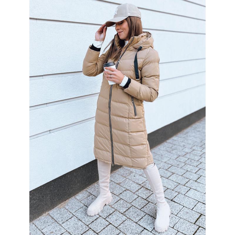 Női steppelt kabát MENSI bézs színű