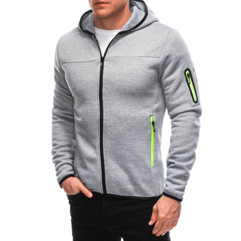 Pánská mikina na zip B1623 šedá