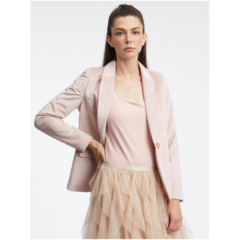 Világos rózsaszín női bársony kabát