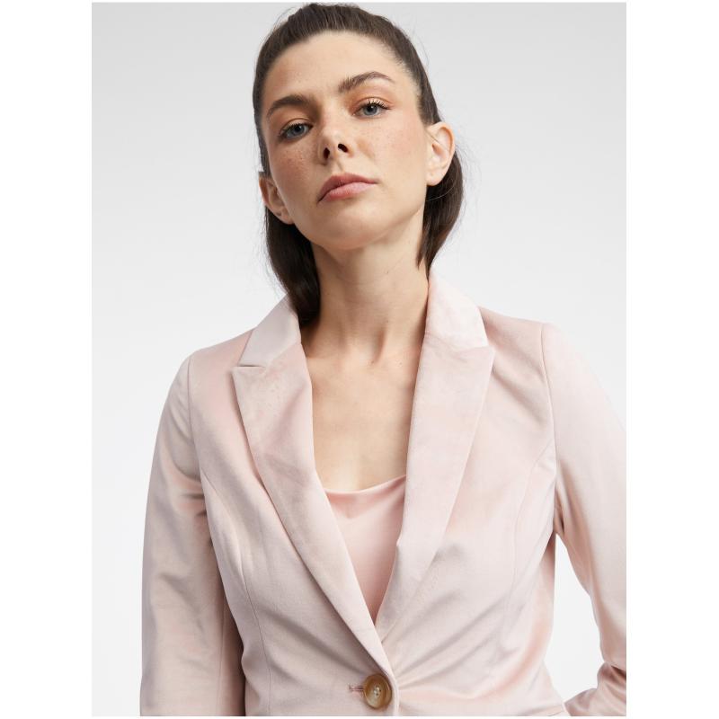 Világos rózsaszín női bársony kabát