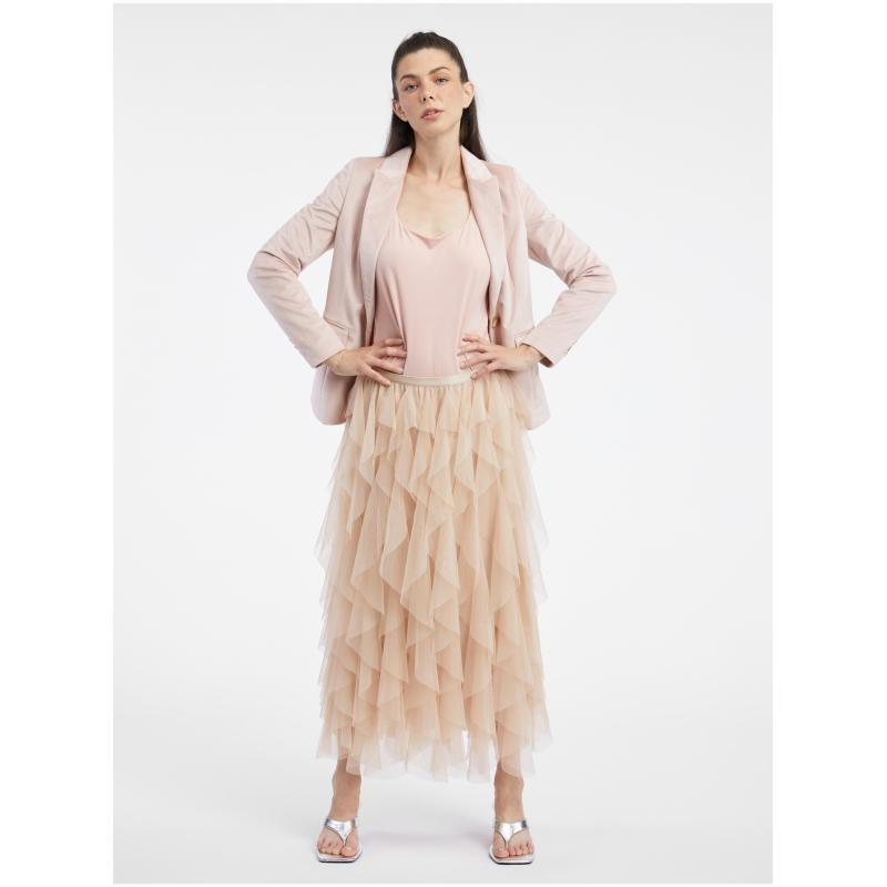 Világos rózsaszín női bársony kabát