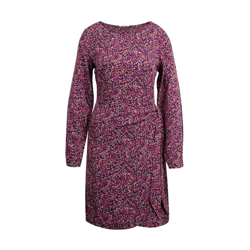 Ružovo-fialové dámske vzorované šaty