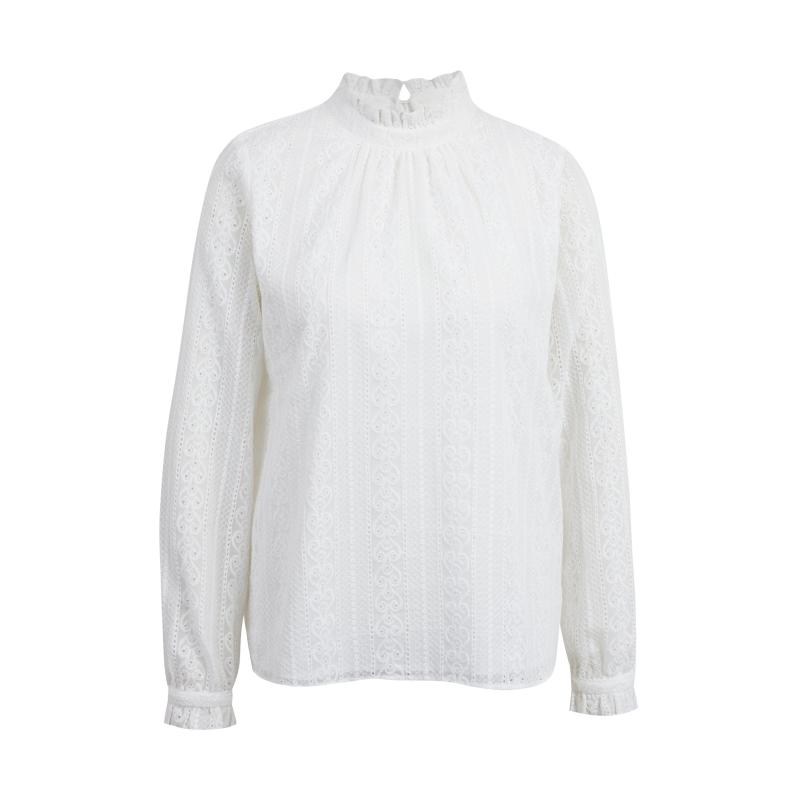 Biela dámska čipkovaná blúzka