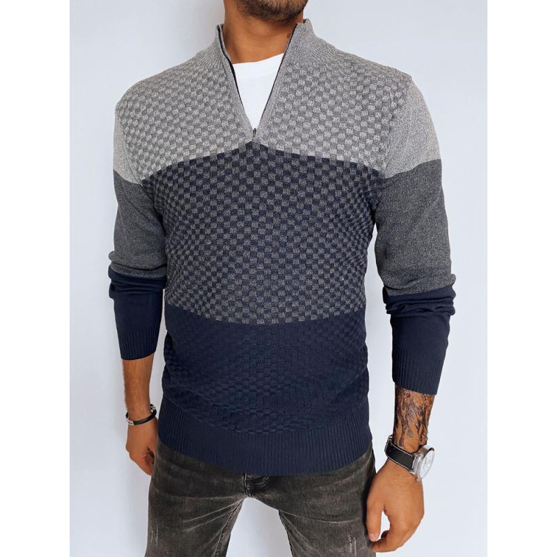 Pánsky sveter IMAS sivý a tmavomodrý