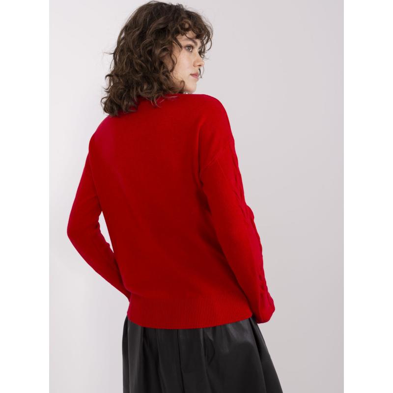 Dámský svetr s plédy NOILA červený 