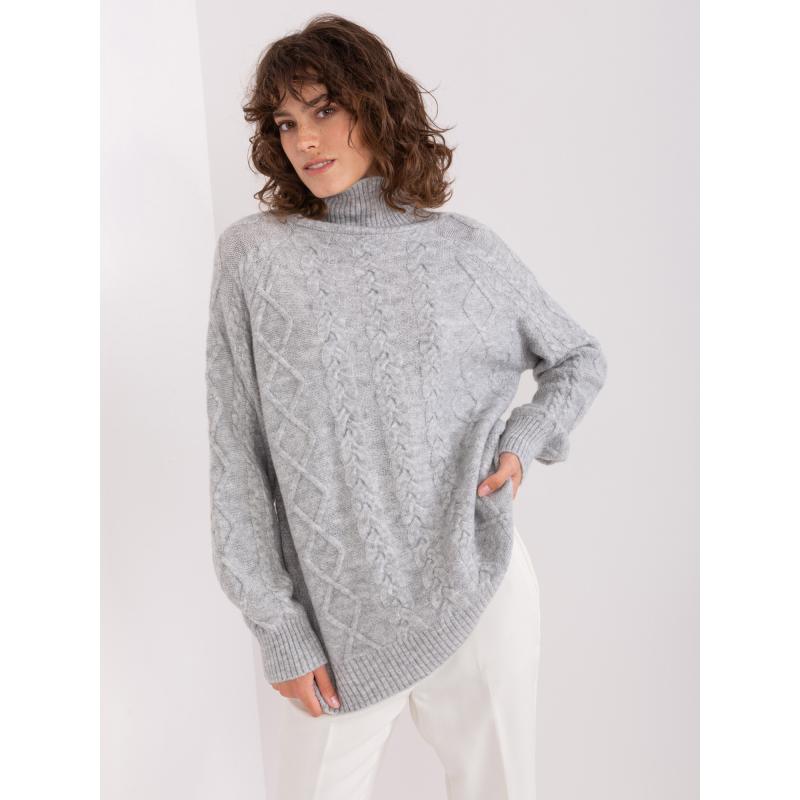 Női oversize kockás pulóver IMSA szürke