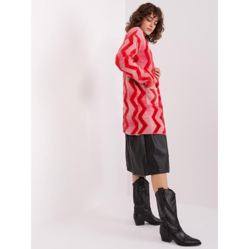 Női mintás pulóver IVORO piros