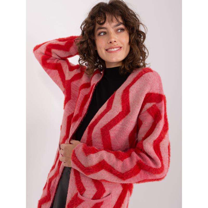 Női mintás pulóver IVORO piros