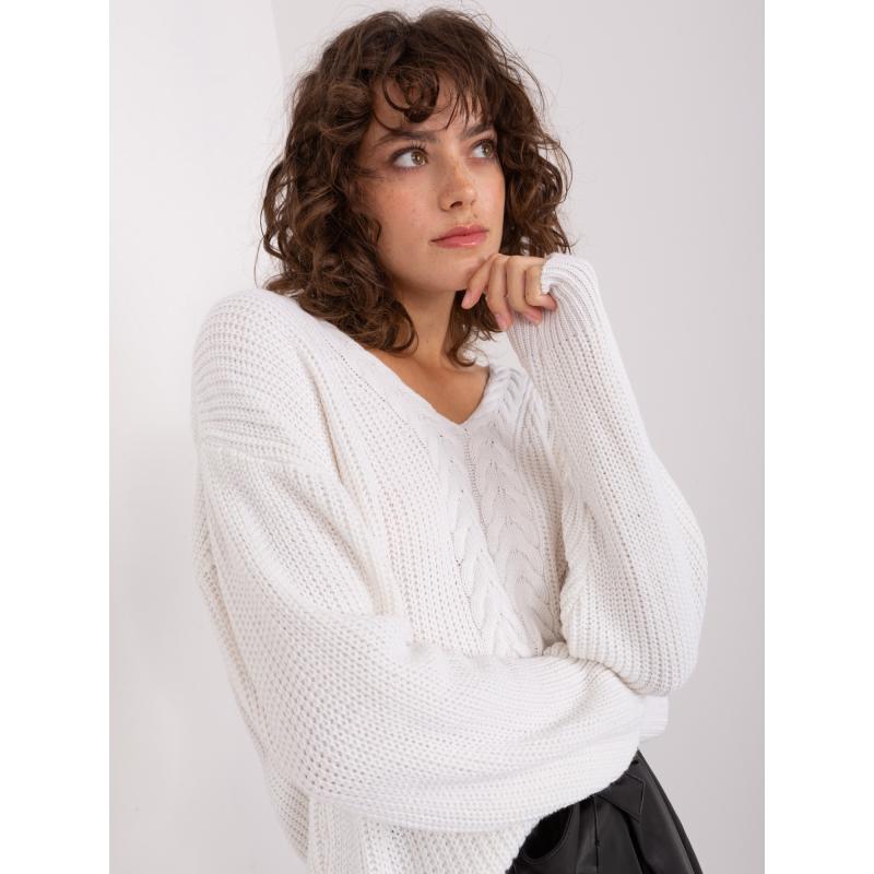 Női OTYLIE ekrü kockás pulóver