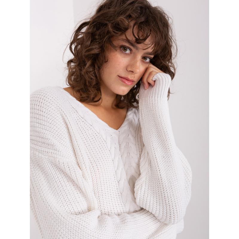 Női OTYLIE ekrü kockás pulóver