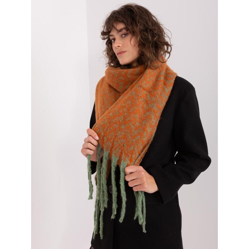 Dámska šatka s lemom BURN zeleno-oranžová