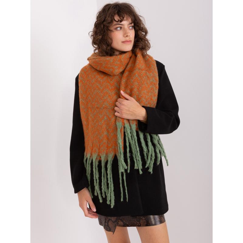 Dámska šatka s lemom BURN zeleno-oranžová
