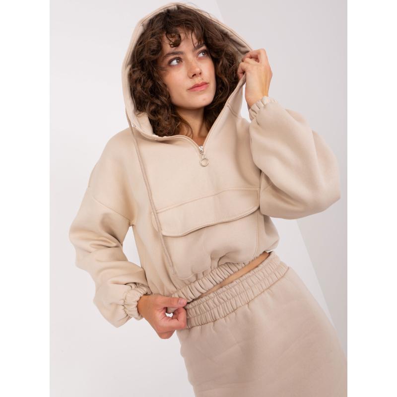 Dámská souprava basic s krátkou halenkou EMILIE béžová