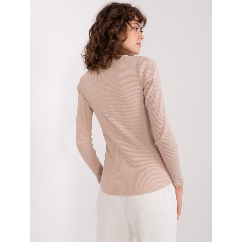 Női csíkos alap blúz BASIC FEEL GOOD bézs színű