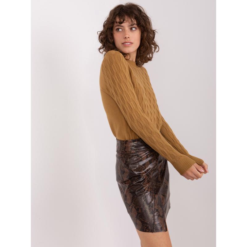 Női mintás pulóver TREG barna