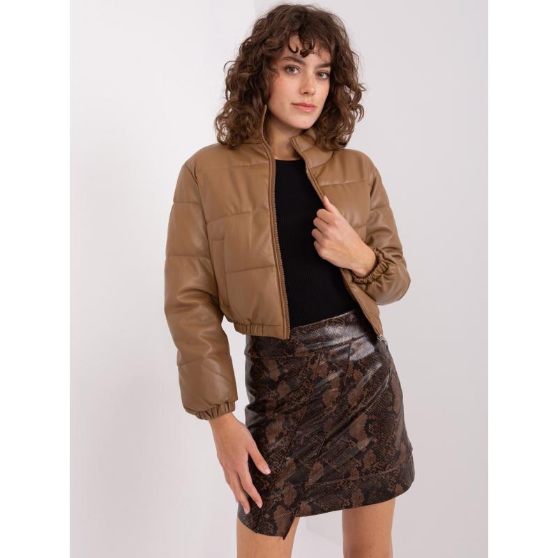 Dámská bunda z ekokůže AETA hnědá