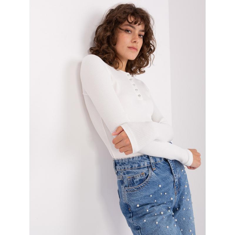 Dámská halenka s ozdobnými knoflíky BASIC FEEL GOOD ecru