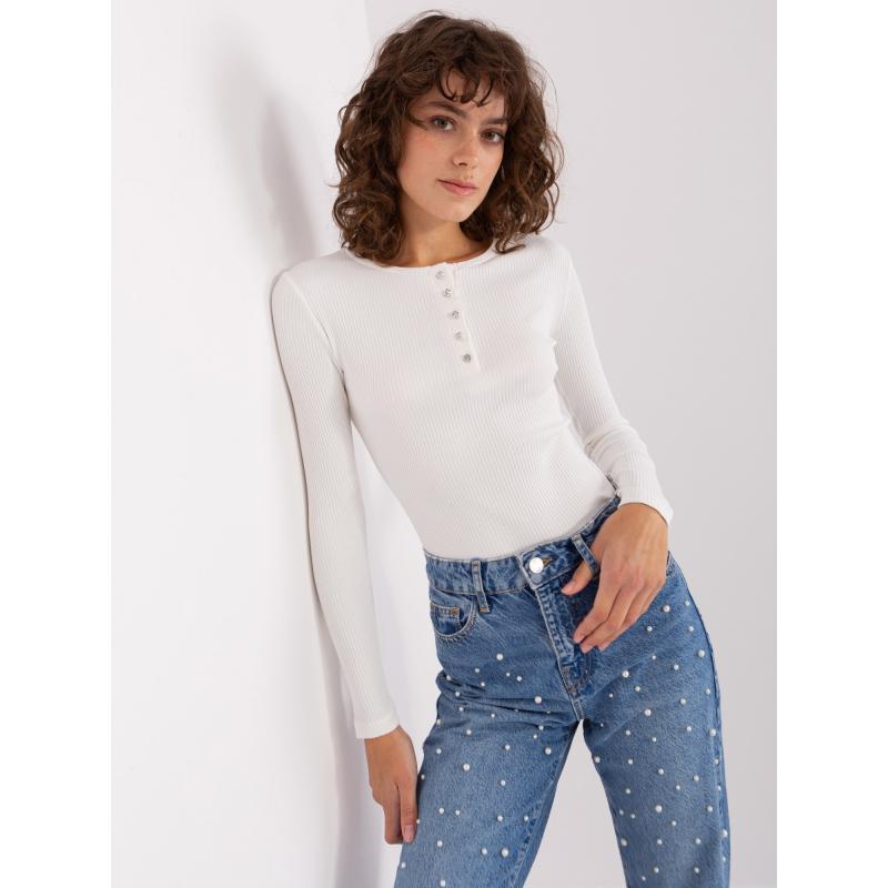 Dámská halenka s ozdobnými knoflíky BASIC FEEL GOOD ecru