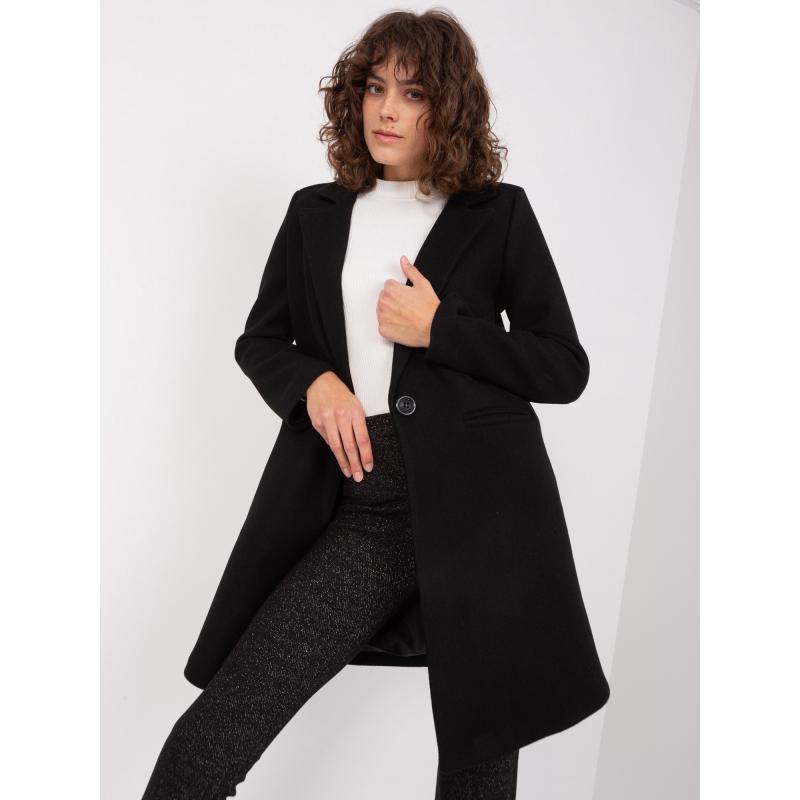 Dámský kabát s podšívkou OCH BELLA černý